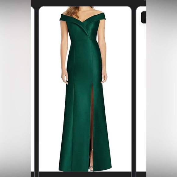 Alfred Sung satın emerald green dress - Picture 1 of 3